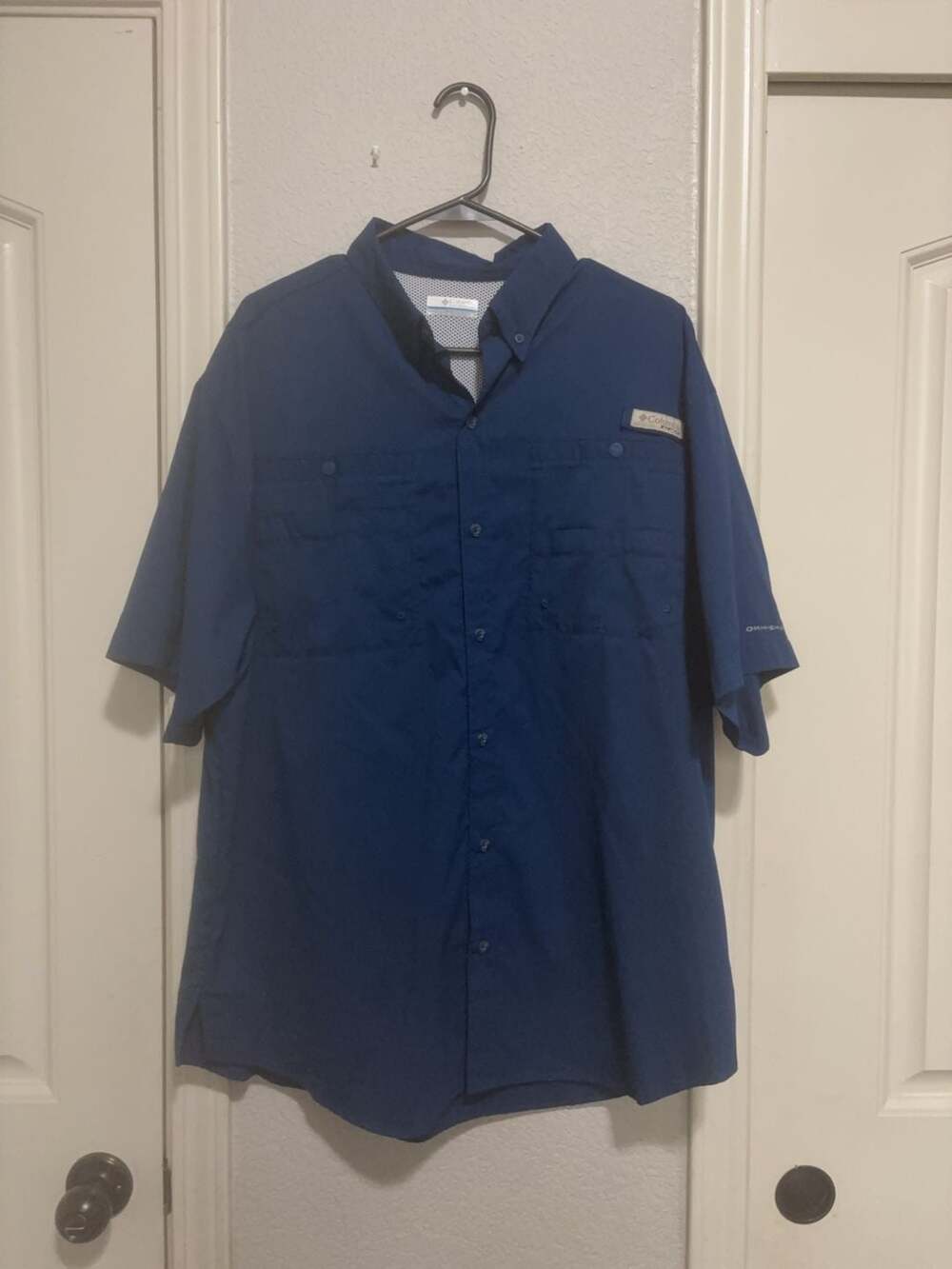Columbia PFG Omni-Shade Short Sleeve Fishing Shirt Size Large